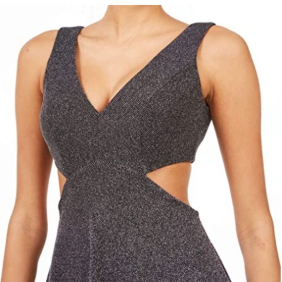 Betsy & Adam Gray Tiered Ruffled Gown for Wedding Guest - Picture 3 of 5